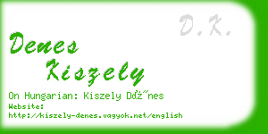 denes kiszely business card
